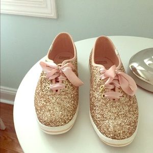 Keds x Kate Spade Rose-Gold Glitter Sneakers